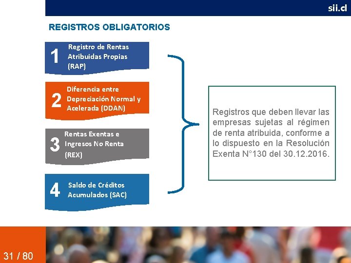 sii. cl REGISTROS OBLIGATORIOS Registro de Rentas 1 Atribuidas Propias (RAP) Diferencia entre 2