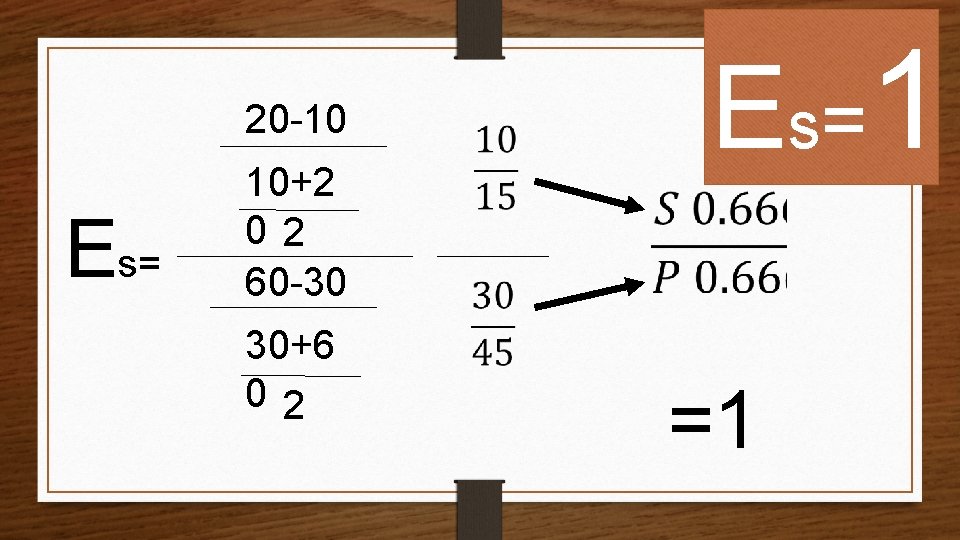 20 -10 Es= 10+2 02 60 -30 30+6 02 Es=1 =1 