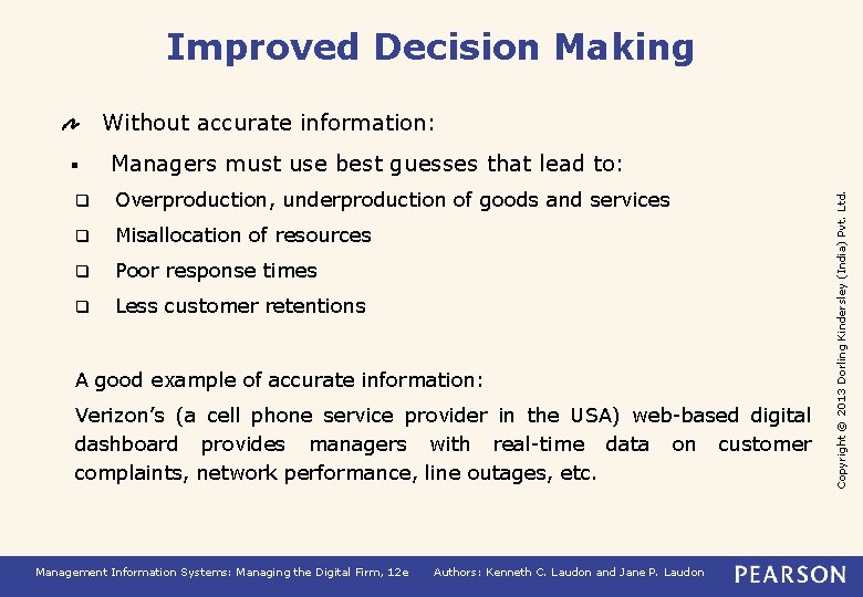 Improved Decision Making § Managers must use best guesses that lead to: q Overproduction,