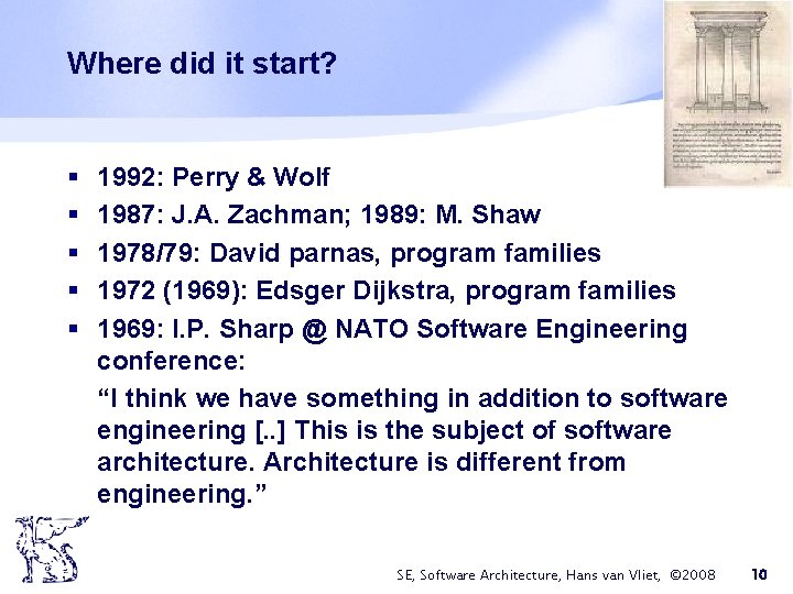 Where did it start? § § § 1992: Perry & Wolf 1987: J. A. Where did it start? § § § 1992: Perry & Wolf 1987: J. A.