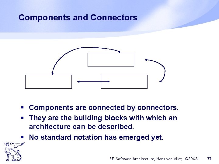 Components and Connectors § Components are connected by connectors. § They are the building Components and Connectors § Components are connected by connectors. § They are the building