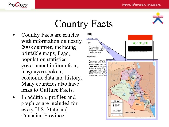 Country Facts • • Country Facts are articles with information on nearly 200 countries,