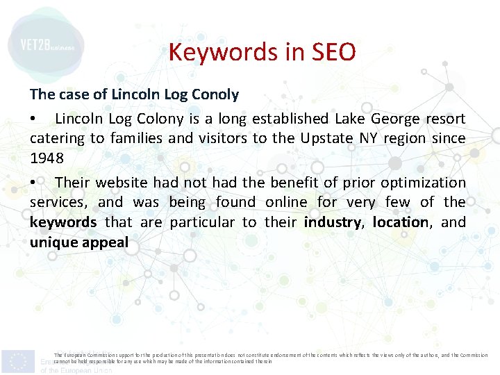 Keywords in SEO The case of Lincoln Log Conoly • Lincoln Log Colony is