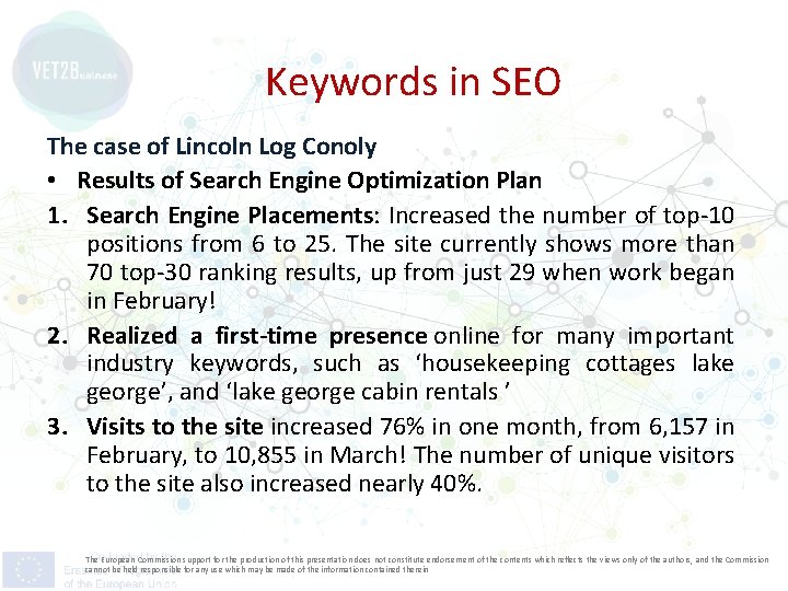 Keywords in SEO The case of Lincoln Log Conoly • Results of Search Engine