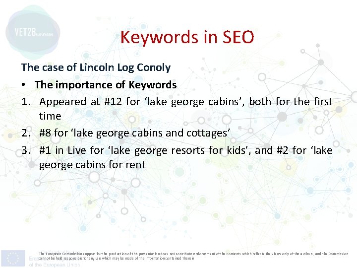 Keywords in SEO The case of Lincoln Log Conoly • The importance of Keywords