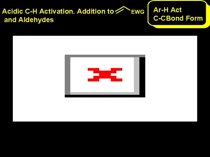 Acidic C-H Activation. Addition to and Aldehydes Ar-H Act C-CBond Form Acidic C-H Activation. Addition to and Aldehydes Ar-H Act C-CBond Form