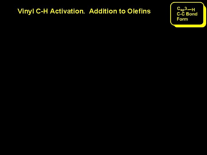 Vinyl C-H Activation. Addition to Olefins Vinyl C-H Activation. Addition to Olefins