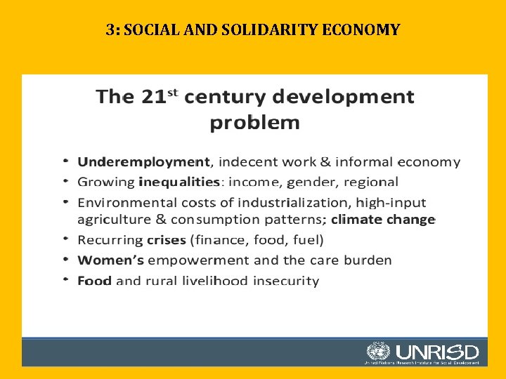3: SOCIAL AND SOLIDARITY ECONOMY 3: SOCIAL AND SOLIDARITY ECONOMY