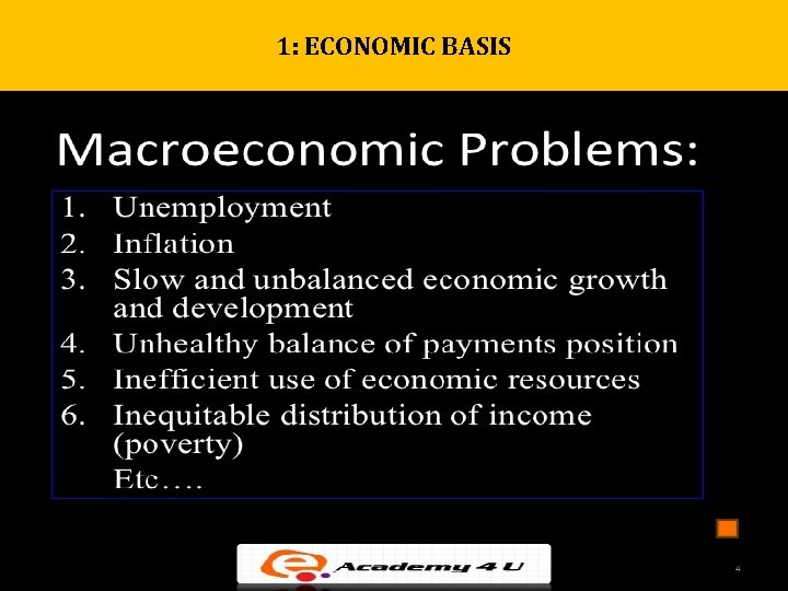 1: ECONOMIC BASIS 1: ECONOMIC BASIS