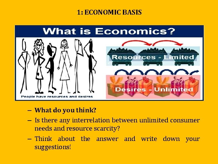1: ECONOMIC BASIS – What do you think? – Is there any interrelation between 1: ECONOMIC BASIS – What do you think? – Is there any interrelation between