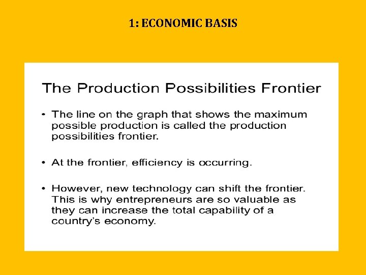 1: ECONOMIC BASIS 1: ECONOMIC BASIS