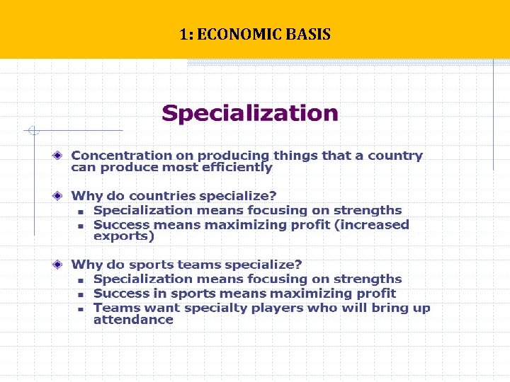 1: ECONOMIC BASIS 1: ECONOMIC BASIS