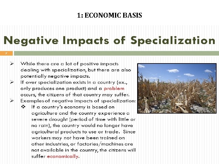 1: ECONOMIC BASIS 1: ECONOMIC BASIS