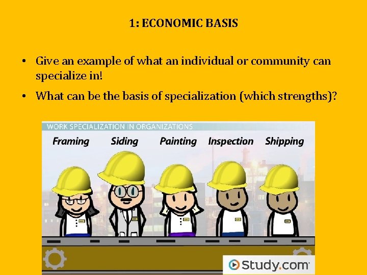 1: ECONOMIC BASIS • Give an example of what an individual or community can 1: ECONOMIC BASIS • Give an example of what an individual or community can