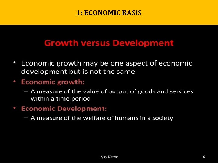 1: ECONOMIC BASIS 1: ECONOMIC BASIS