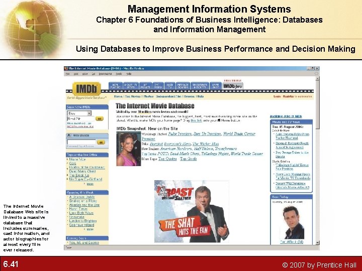 Management Information Systems Chapter 6 Foundations of Business Intelligence: Databases and Information Management Using Management Information Systems Chapter 6 Foundations of Business Intelligence: Databases and Information Management Using