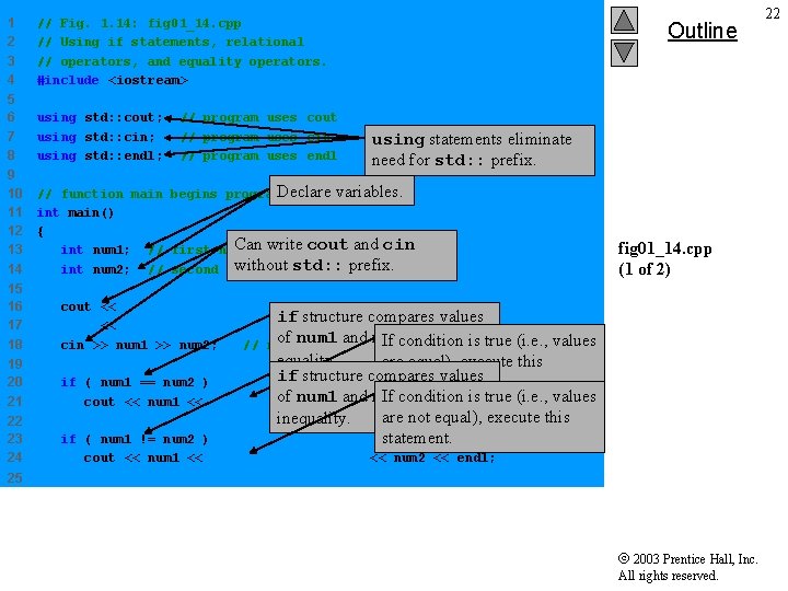 1 2 3 4 // Fig. 1. 14: fig 01_14. cpp // Using if 1 2 3 4 // Fig. 1. 14: fig 01_14. cpp // Using if