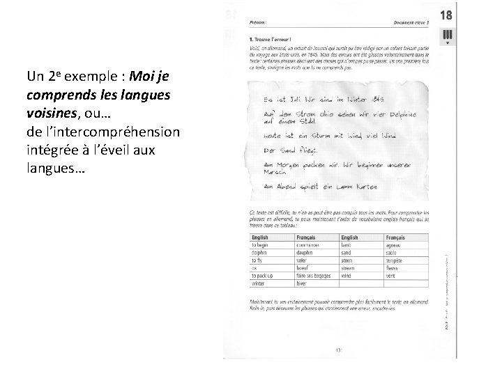 Un 2 e exemple : Moi je comprends les langues voisines, ou… de l’intercompréhension