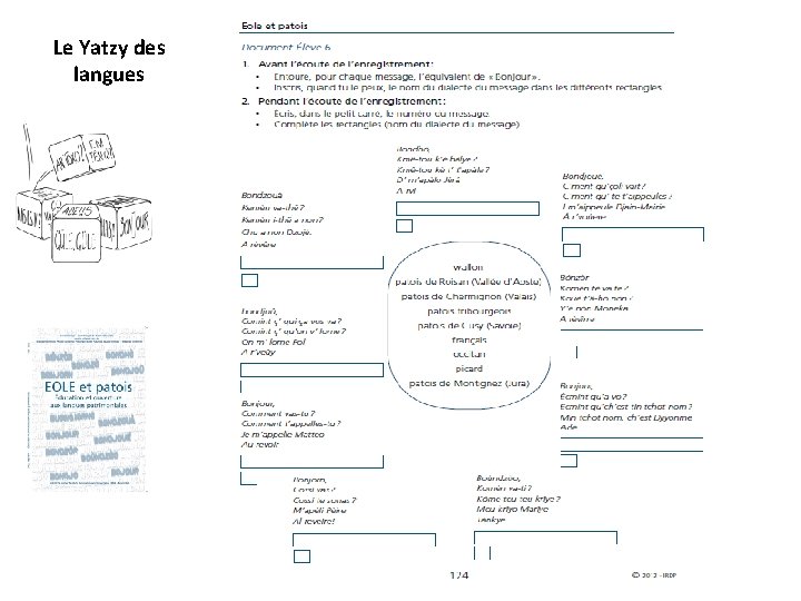 Le Yatzy des langues 