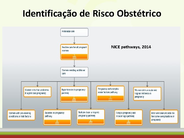 Identificação de Risco Obstétrico NICE pathways, 2014 