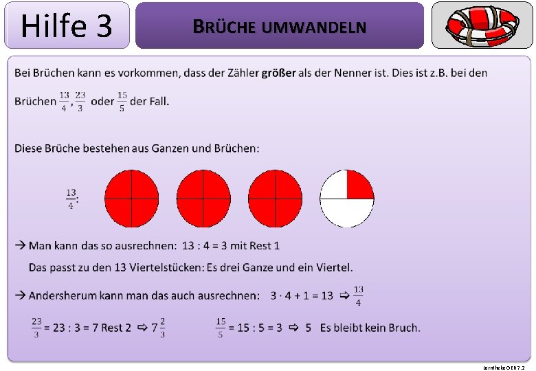 Hilfe 3 BRÜCHE UMWANDELN Lerntheke OER 7. 2 