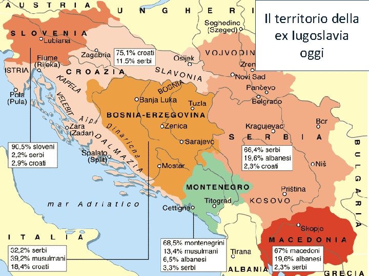 Il territorio della ex Iugoslavia oggi 