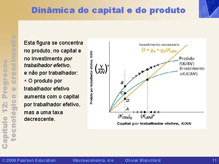 Capítulo 12: Progresso tecnológico e crescimento Dinâmica do capital e do produto Esta figura