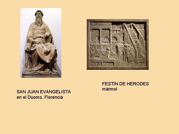 SAN JUAN EVANGELISTA en el Duomo, Florencia FESTÍN DE HERODES mármol 