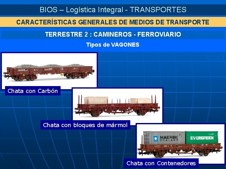 BIOS – Logística Integral - TRANSPORTES CARACTERÍSTICAS GENERALES DE MEDIOS DE TRANSPORTE TERRESTRE 2