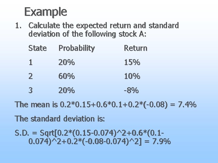Investment Analysis Bus 350 Return and Risk Calculation