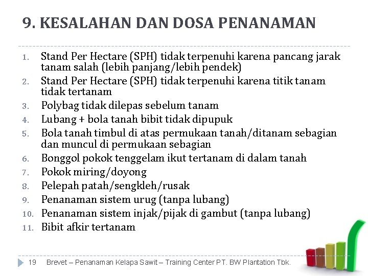 9. KESALAHAN DOSA PENANAMAN 1. 2. 3. 4. 5. 6. 7. 8. 9. 10.