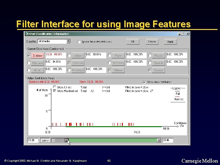 Filter Interface for using Image Features © Copyright 2002 Michael G. Christel and Alexander