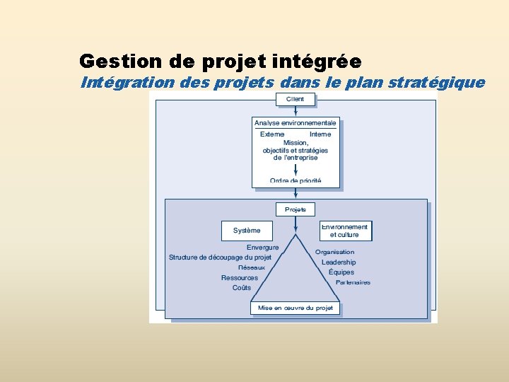 Gestion de projet intégrée Intégration des projets dans le plan stratégique Gestion de projet intégrée Intégration des projets dans le plan stratégique
