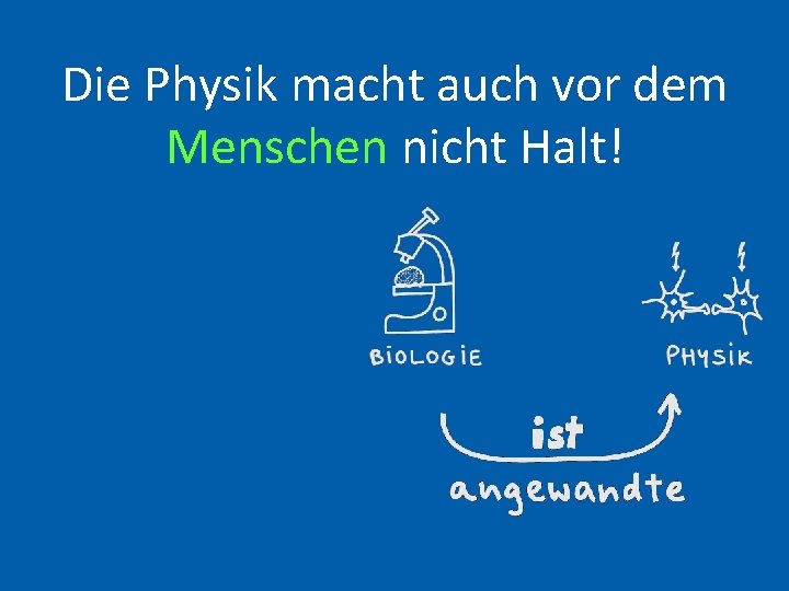 Die Physik macht auch vor dem Menschen nicht Halt! 