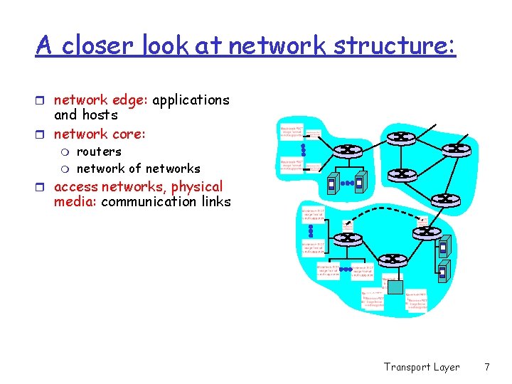 A closer look at network structure: r network edge: applications and hosts r network