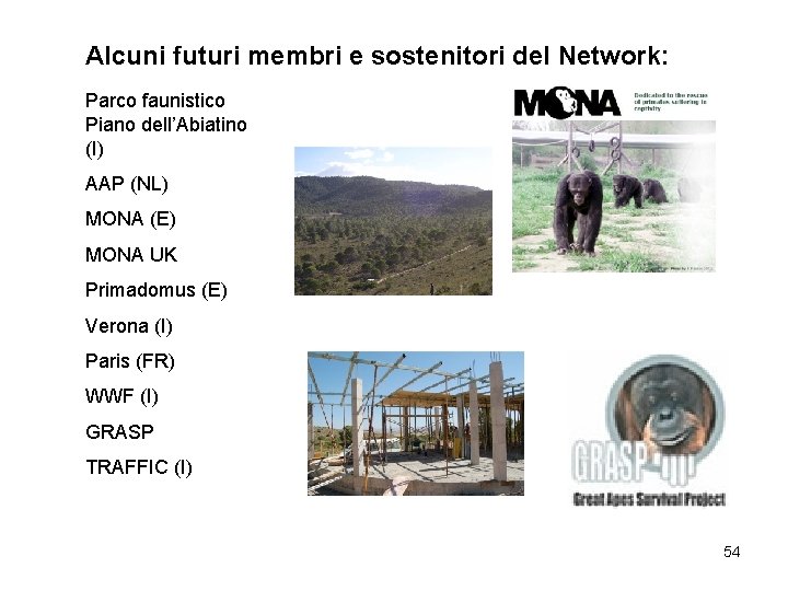 Alcuni futuri membri e sostenitori del Network: Parco faunistico Piano dell’Abiatino (I) AAP (NL)