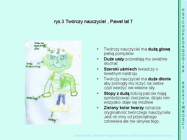 rys. 3 Twórczy nauczyciel , Paweł lat 7 • • • Twórczy nauczyciel ma