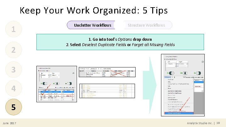 Keep Your Work Organized: 5 Tips 1 2 Unclutter Workflows Structure Workflows 1. Go