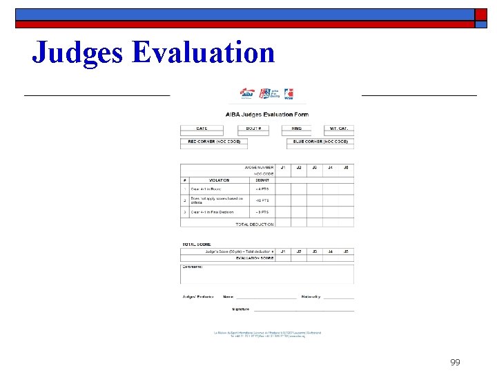Judges Evaluation 99 