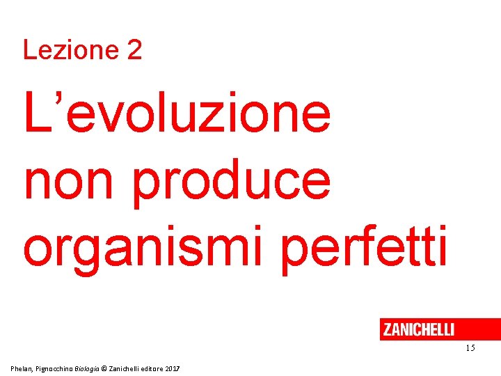 Lezione 2 L’evoluzione non produce organismi perfetti 15 Phelan, Pignocchino Biologia © Zanichelli editore