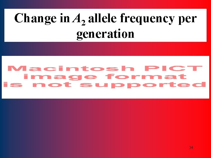 Change in A 2 allele frequency per generation 34 