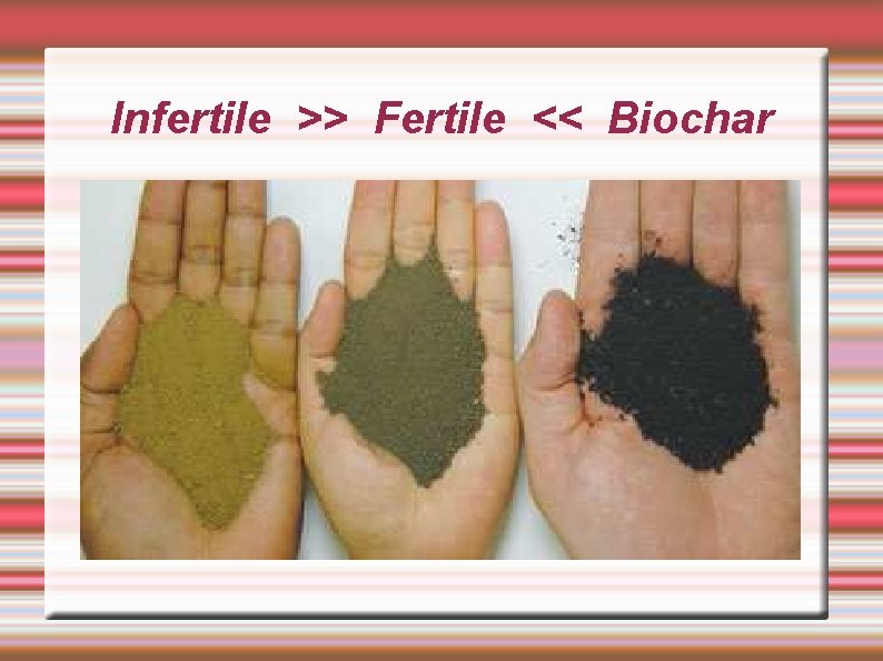 Infertile >> Fertile << Biochar 