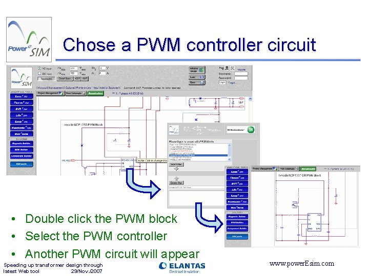 Chose a PWM controller circuit • Double click the PWM block • Select the