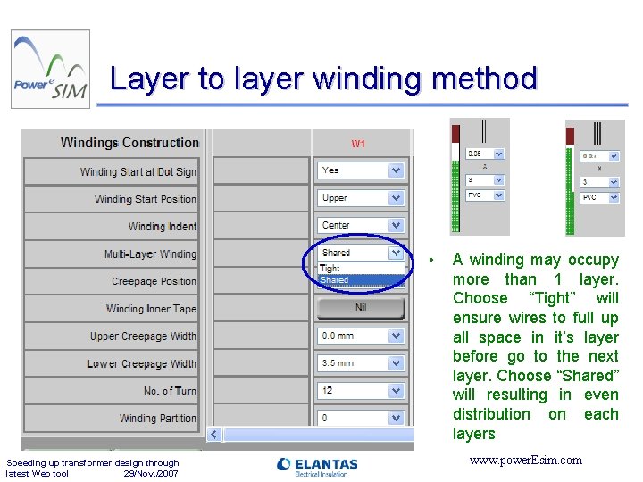 Layer to layer winding method • Speeding up transformer design through latest Web tool