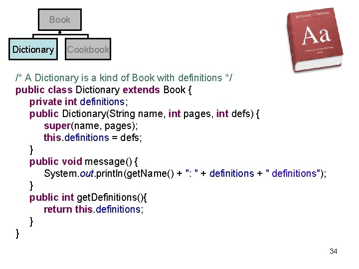 Book Dictionary Cookbook /* A Dictionary is a kind of Book with definitions */