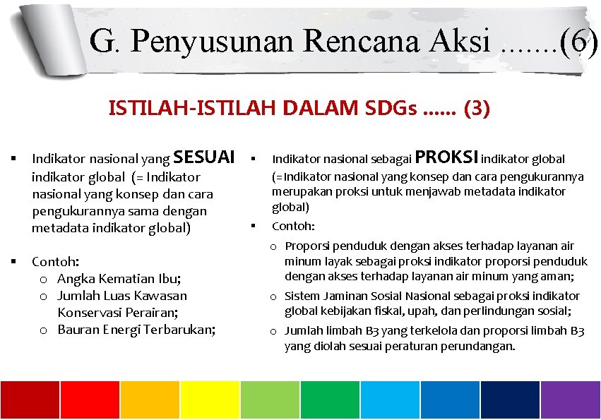 G. Penyusunan Rencana Aksi. . . . (6) ISTILAH-ISTILAH DALAM SDGs. . . (3)