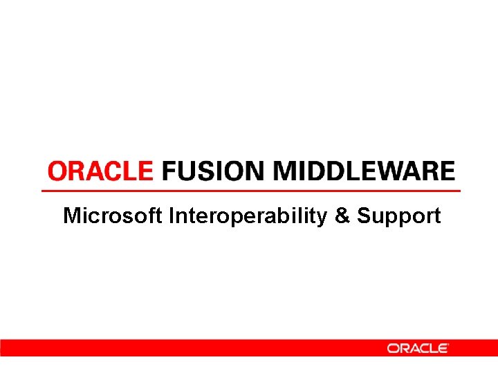 Microsoft Interoperability & Support 