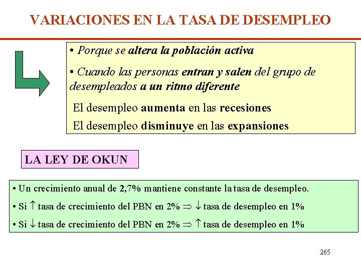 VARIACIONES EN LA TASA DE DESEMPLEO • Porque se altera la población activa •