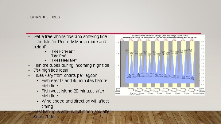 FISHING THE TIDES ▪ Get a free phone tide app showing tide schedule for