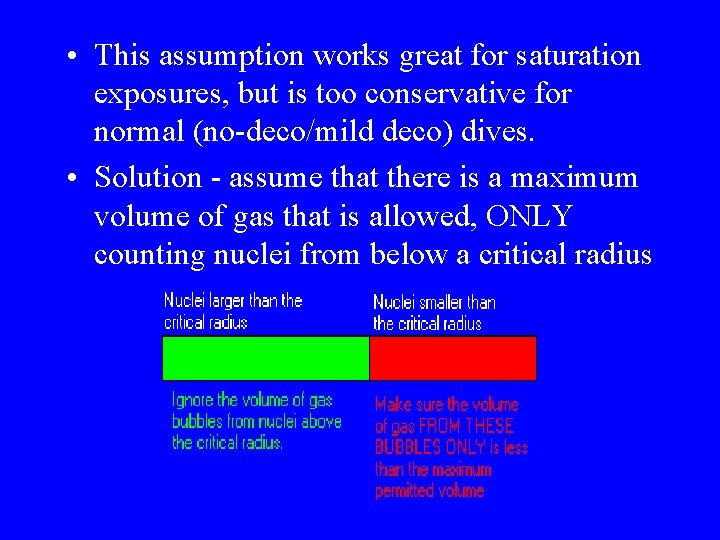  • This assumption works great for saturation exposures, but is too conservative for